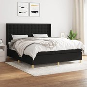 vidaXL Cama com molas/colchão 180x200 cm tecido preto