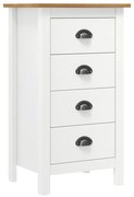 vidaXL Aparador Hill 46x35x80 cm madeira de pinho maciça branco
