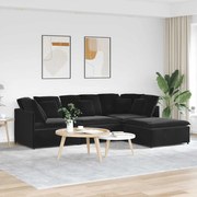 vidaXL Sofá modular com pufes e almofadas veludo preto