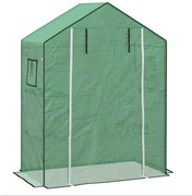 Outsunny Cobertura de Substituição para Estufa 140x73x190 cm com Janela, Porta com Fecho Éclair, Anti-UV, Proteção de Plantas, Verde | Aosom Portugal