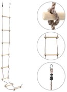 vidaXL Escada de corda infantil 290 cm madeira
