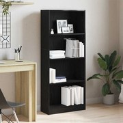 vidaXL Estante de Carvalho Preto - 60 x 24 x 143 cm - Feita de Madeira de Engenharia