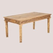 Mesa De Jantar Retangular Em Madeira De Mangueira (160x90 Cm) Taraz Madeira Natural - Sklum