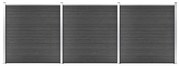 vidaXL Conjunto de painel de vedação WPC 526x186 cm preto