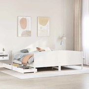 vidaXL Cama sem colchão 200x200 cm madeira de pinho maciça branco