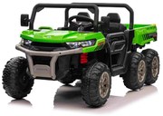 Carro elétrico para crianças jeep Transporter 24V, Pneus EVA, Assento de couro Verde