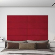 vidaXL Painel de parede 12 pcs 90x30 cm veludo 3,24 m² vermelho tinto