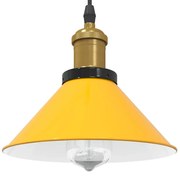 vidaXL Candeeiro suspenso regulável altura E27 amarelo brilhante Ø22cm