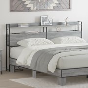 vidaXL Cabeceira de armazenamento Sonoma cinzento 200 cm