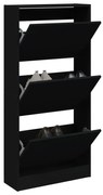vidaXL Sapateira 60x21x125,5 cm derivados de madeira preto