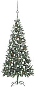vidaXL Árvore Natal artificial pré-iluminada c/ bolas e pinhas 210 cm
