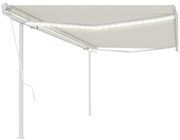 Toldo automático c/ LED e sensor de vento 5x3,5 m cor creme