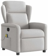 vidaXL Cadeira de massagem reclinável tecido cinzento