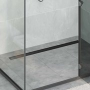 vidaXL Ralo de Chuveiro 2 em 1 com Sifão 360° Preto 100 cm