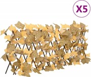 vidaXL Treliça de ácer artificial extensível 5 pcs 180x30 cm laranja