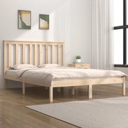 Estrutura de cama dupla pequena 4FT 120x190 cm pinho maciço