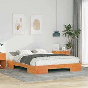 vidaXL Estrutura de cama de chão Castanho 140 x 200 cm