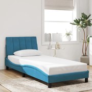 vidaXL Estrutura de cama com cabeceira 80x200 cm veludo azul