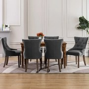 vidaXL Cadeiras de jantar 6 pcs tecido cinzento