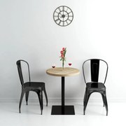 vidaXL Mesa bistrô MDF e aço redonda 60x75 cm cor de carvalho