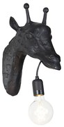 Candeeiro de parede vintage preto - Animal Girafa Rústico