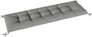 Outsunny Almofada para Banco Exterior com Alças de Fixação Proteção UV50+ Recuperação Lenta Interior Exterior 198x65x13 cm Cinza | Aosom Portugal