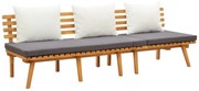 vidaXL Banco de jardim 200x65 cm madeira de acácia maciça
