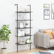 vidaXL Unidade 5 prateleiras inclinada 64x35x185 cm preto