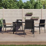 vidaXL Cadeiras de jardim 4 pcs 55x61,5x90 textilene e aço preto
