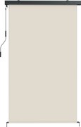 Outsunny Tenda de Rolo Enrolável em Poliéster Anti-UV com Cassete em Alumínio e Manivela 250x160 cm Branco Creme | Aosom Portugal