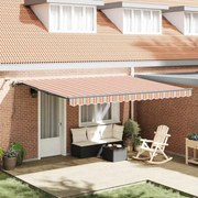 Toldo Retrátil Automático com Listras LED Multicoloridas 450x300 cm
