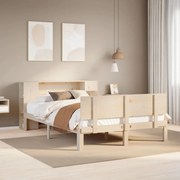 vidaXL Cama com estante sem colchão 120x200 cm pinho maciço