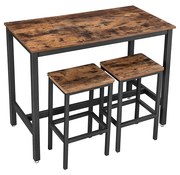 Conjunto de mesa de jantar VASAGLE, mesa de bar com 2 bancos de bar,...