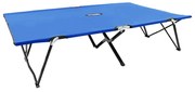 vidaXL Espreguiçadeira/cama dobrável para 2 pessoas aço azul