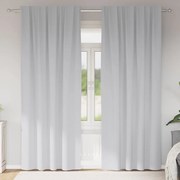 vidaXL Cortinas com cortinas 2 pcs Cinza Claro 225 x 140 cm Poliéster