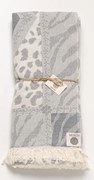 Manta para sofá 130x170 cm - mantas decorativas jacquard com franjas - 6514PA- Col. C- Grey