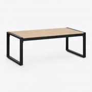 Mesa De Centro Retangular Para Jardim Em Alumínio E Madeira De Acácia (110x55 Cm) Lipov Preto - Sklum