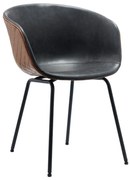 Conjunto 2 Cadeiras de Cozinha e Sala de Jantar MISSOURI, metal, pele sintética couro castanha e preta