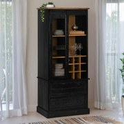 vidaXL Adega HALDEN com Suporte para Vinhos e Porta Deslizante Pinho