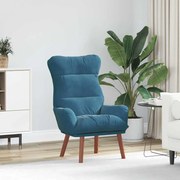 vidaXL Poltrona Relaxante Veludo Azul
