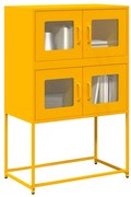 vidaXL Aparador alto 68x39x107 cm aço amarelo mostarda