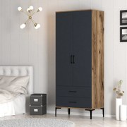 Roupeiro Kumsal T – Nogueira/Antracite – 80x47,5x201,4 cm