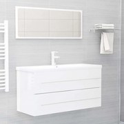 vidaXL 2pcs conj. móveis casa banho derivados madeira branco brilhante