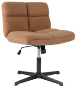 Cadeira de escritório sem braços, cadeira de pernas cruzadas com altura ajustável e função de balanço, cadeira de mesa sem braços, cinza