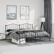 vidaXL Estrutura de cama com cabeceira e pés 193x203 cm metal preto