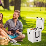 Geleira Termoeléctrico Portátil 31 L Função de Arrefecimento para Campismo Picnic Bebidas 43,5 x 39 x 47 cm Branco