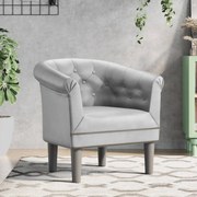 vidaXL Poltrona couro artificial prateado