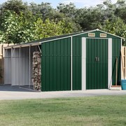 vidaXL Abrigo de jardim 277x365,5x179 cm aço galvanizado verde