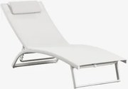 Espreguiçadeira Reclinável Em Alumínio Com Almofada Dulem Gardénia Branco - Sklum