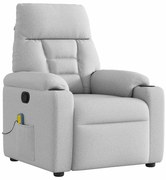 vidaXL Cadeira de massagem reclinável tecido cinzento